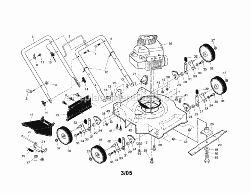 Page A Diagram and Parts List for 917386190  Craftsman Lawn Mower