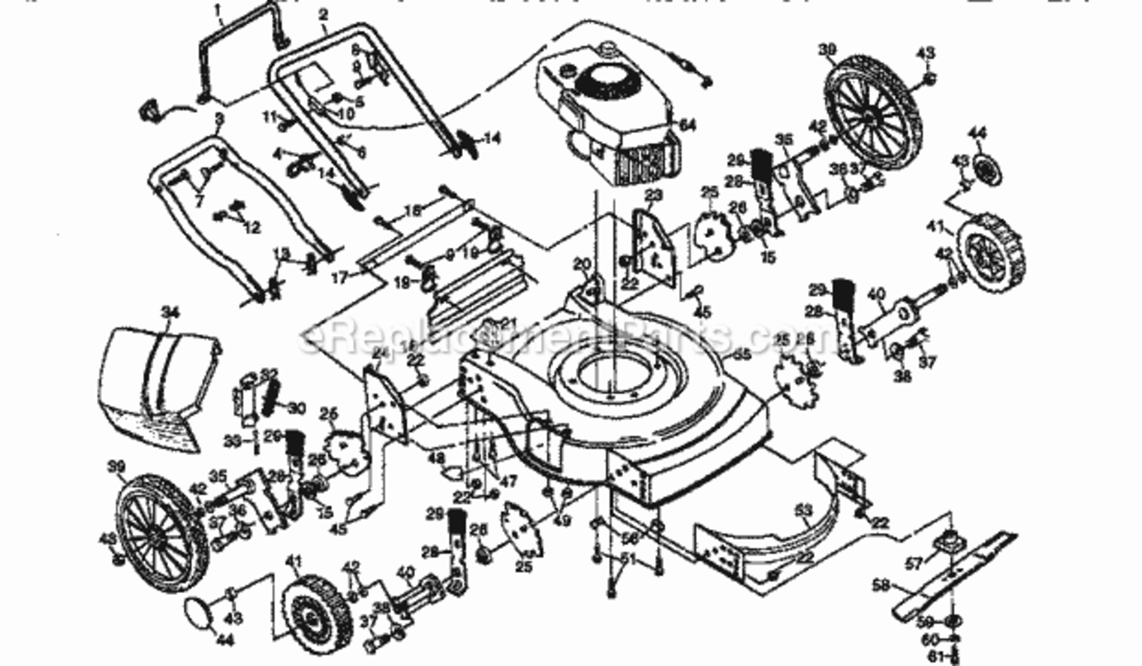 Page A Diagram and Parts List for 917386230  Craftsman Lawn Mower