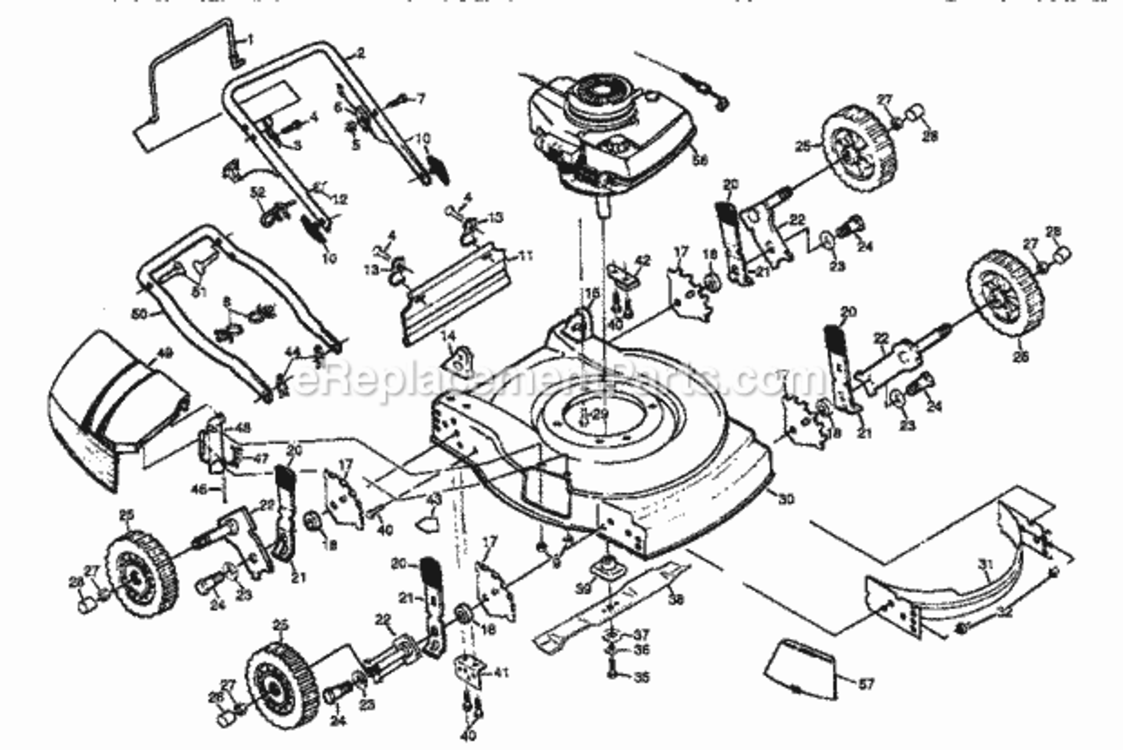 Page A Diagram and Parts List for 917386520  Craftsman Lawn Mower