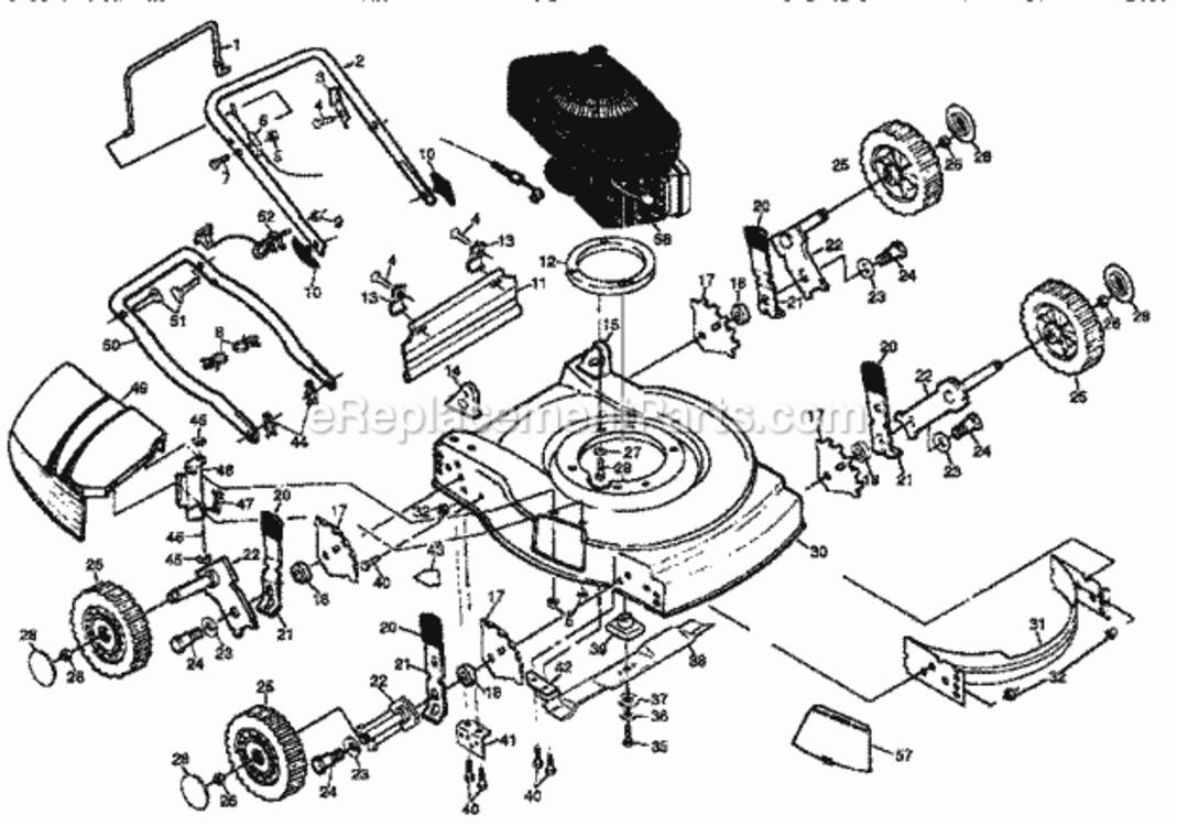 Page A Diagram and Parts List for 917386530  Craftsman Lawn Mower
