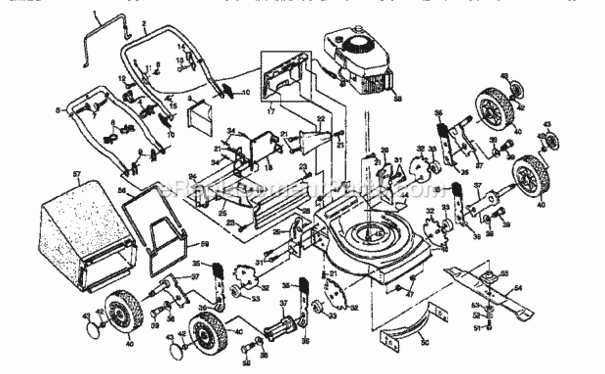 Page A Diagram and Parts List for 917386620  Craftsman Lawn Mower