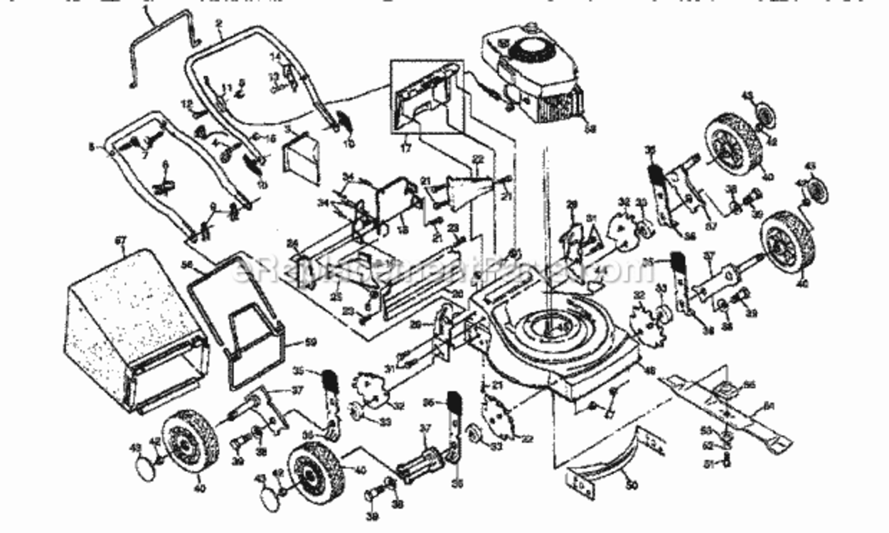 Page A Diagram and Parts List for 917386630  Craftsman Lawn Mower