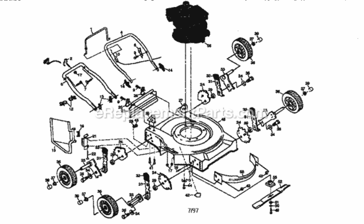 Page A Diagram and Parts List for 917387001  Craftsman Lawn Mower