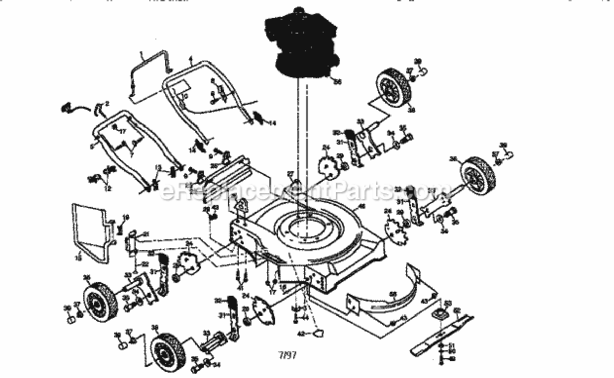 Page A Diagram and Parts List for 917387002  Craftsman Lawn Mower