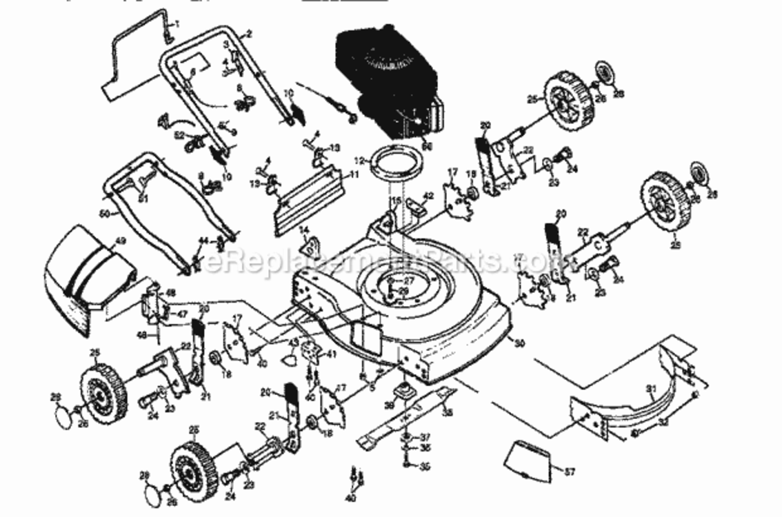 Page A Diagram and Parts List for 917387020  Craftsman Lawn Mower