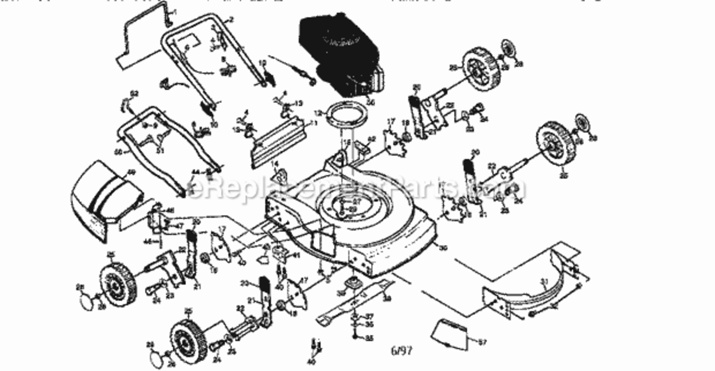 Page A Diagram and Parts List for 917387021  Craftsman Lawn Mower