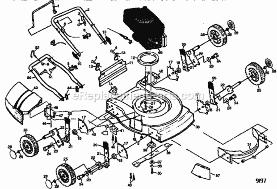 Page A Diagram and Parts List for 917387023  Craftsman Lawn Mower