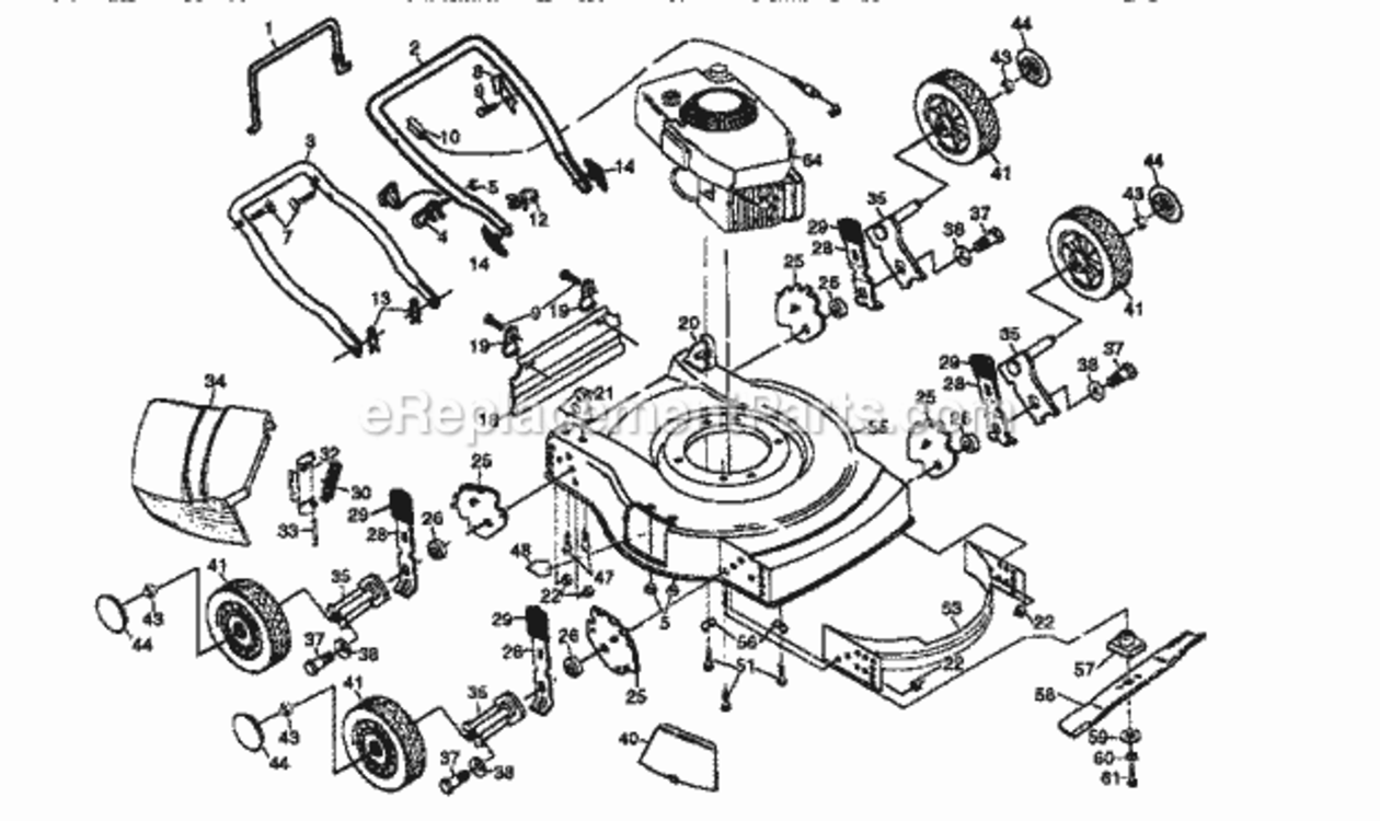 Page A Diagram and Parts List for 917387030  Craftsman Lawn Mower