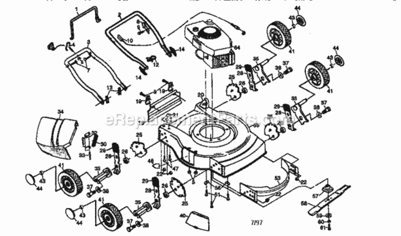 Page A Diagram and Parts List for 917387031  Craftsman Lawn Mower