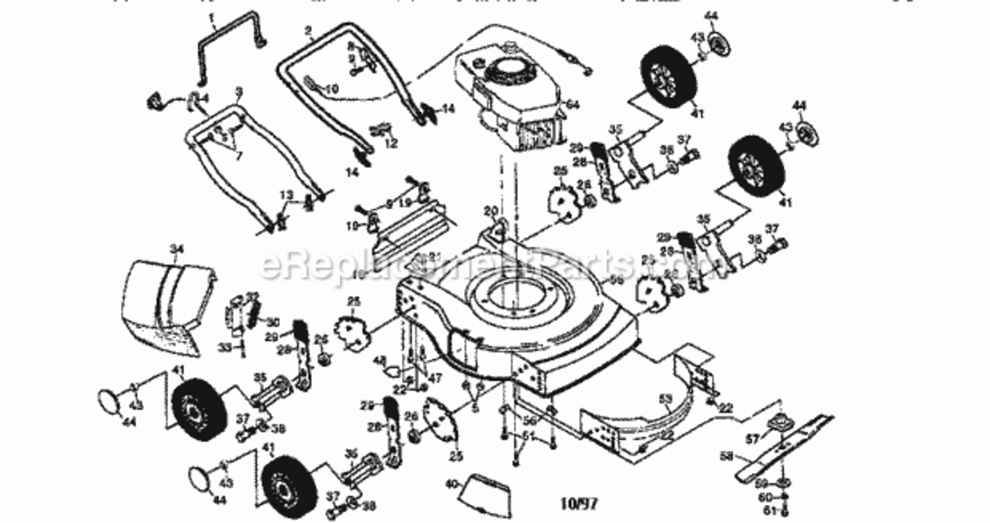 Page A Diagram and Parts List for 917387032  Craftsman Lawn Mower