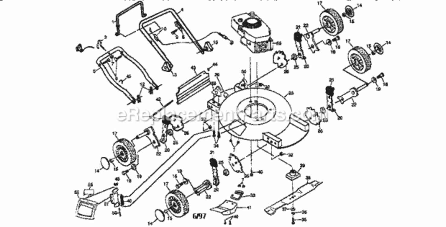 Page A Diagram and Parts List for 917387051  Craftsman Lawn Mower