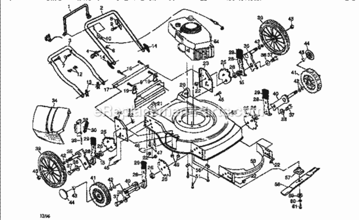 Page A Diagram and Parts List for 917387060  Craftsman Lawn Mower