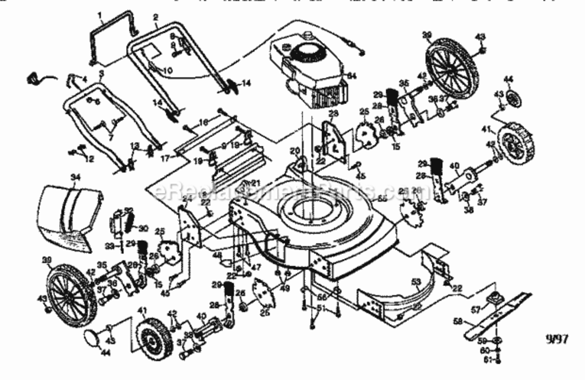 Page A Diagram and Parts List for 917387062  Craftsman Lawn Mower