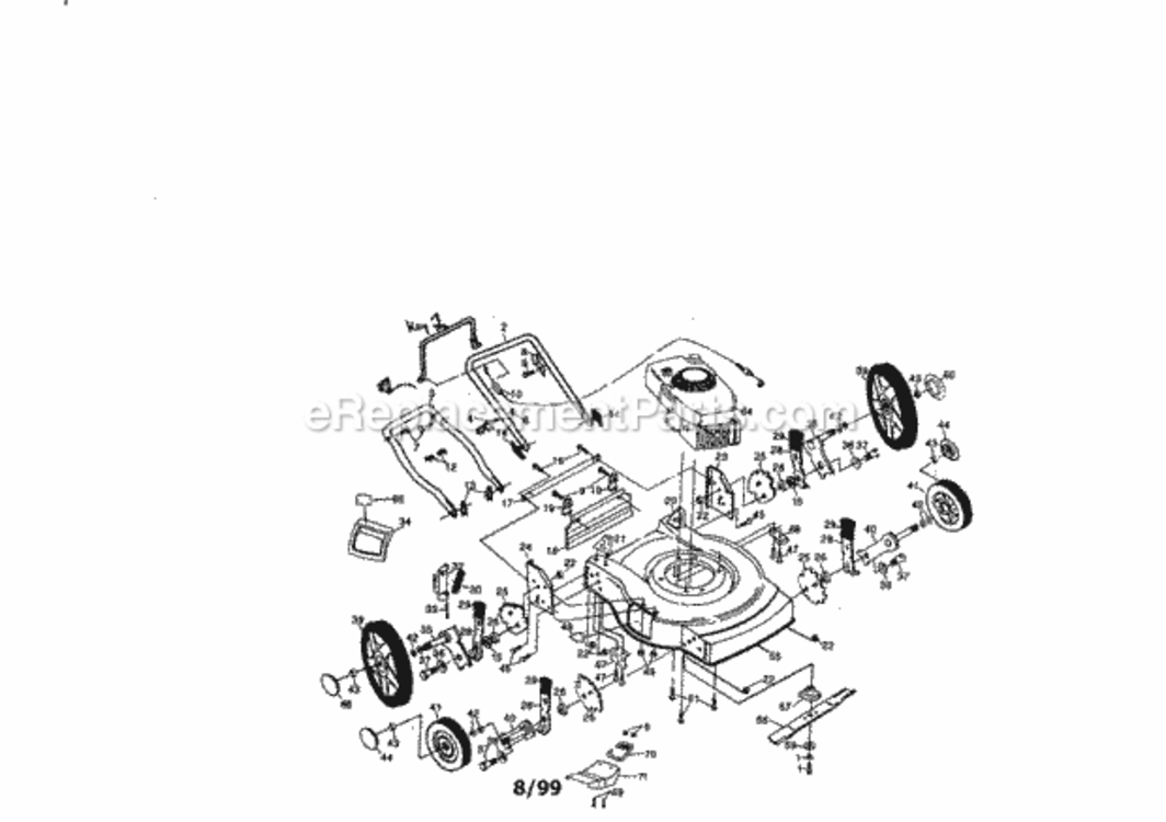 Page A Diagram and Parts List for 917387070  Craftsman Lawn Mower