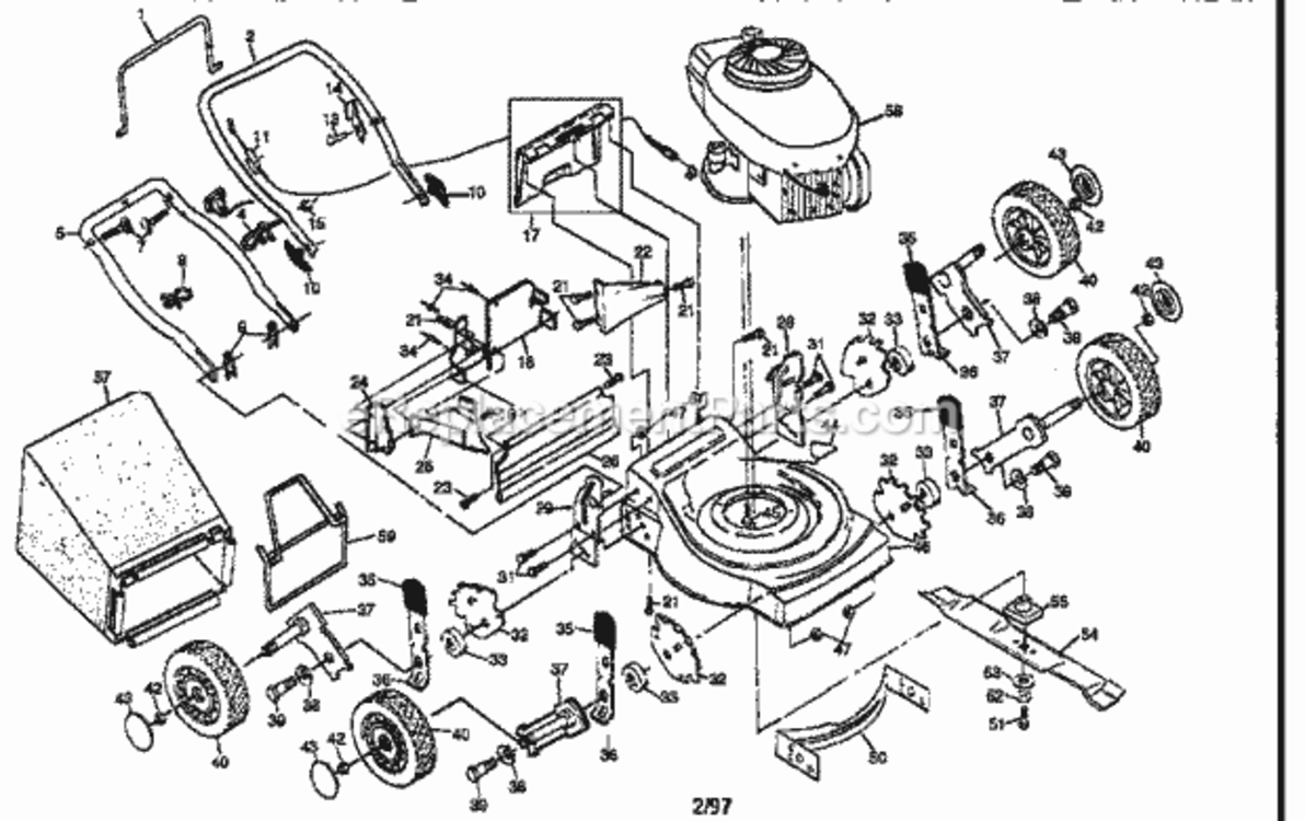 Page A Diagram and Parts List for 917387120  Craftsman Lawn Mower