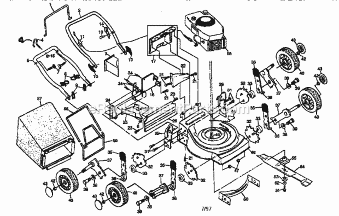Page A Diagram and Parts List for 917387131  Craftsman Lawn Mower
