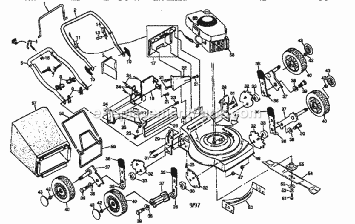 Page A Diagram and Parts List for 917387132  Craftsman Lawn Mower
