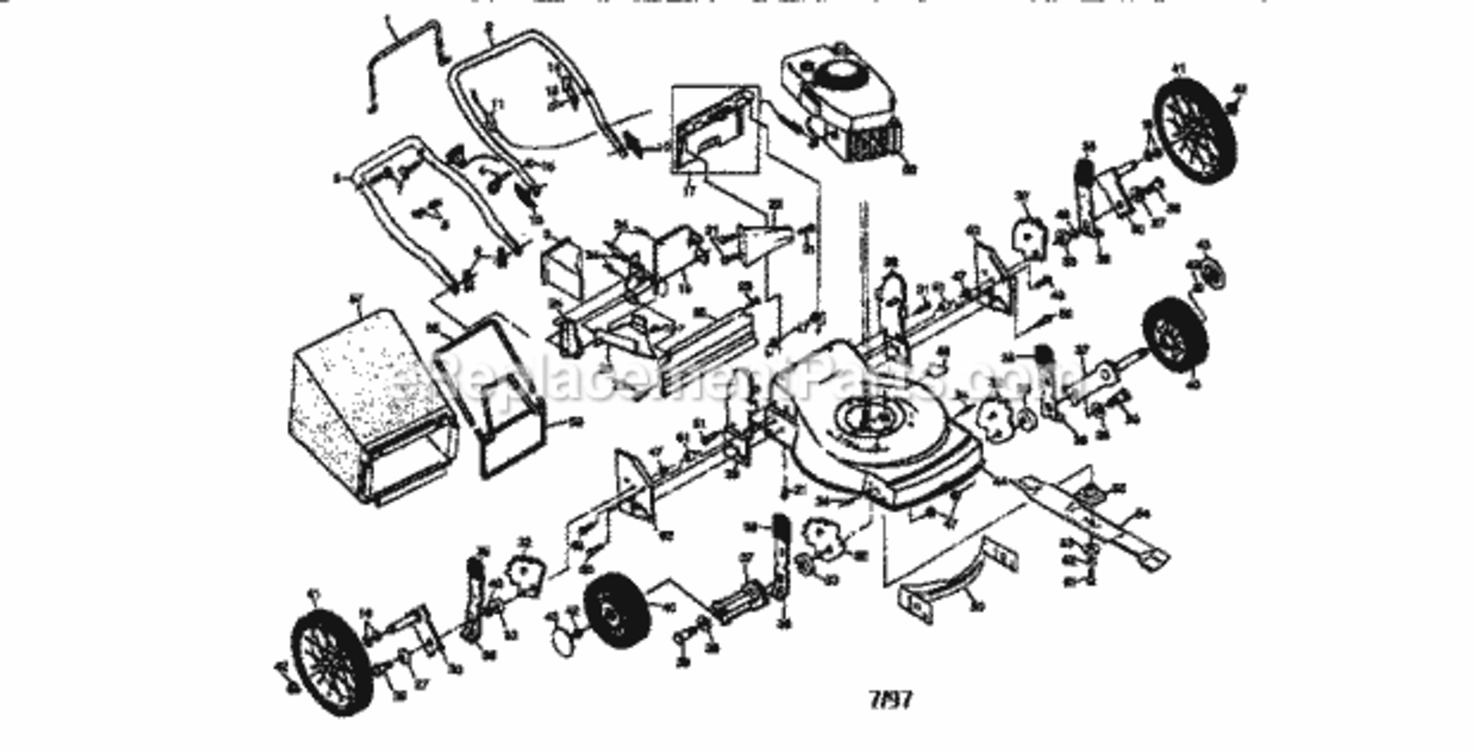 Page A Diagram and Parts List for 917387152  Craftsman Lawn Mower
