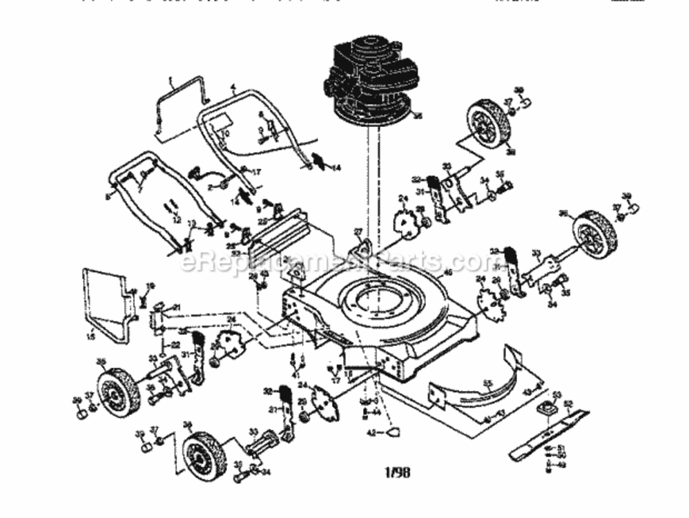 Page A Diagram and Parts List for 917387200  Craftsman Lawn Mower