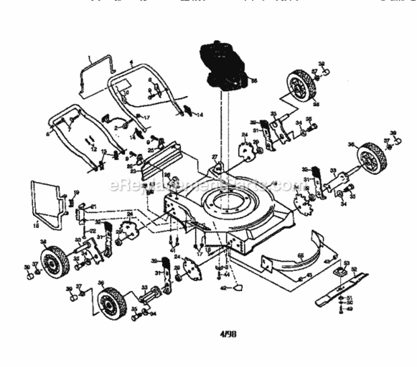 Page A Diagram and Parts List for 917387201  Craftsman Lawn Mower