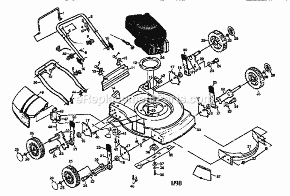 Page A Diagram and Parts List for 917387220  Craftsman Lawn Mower