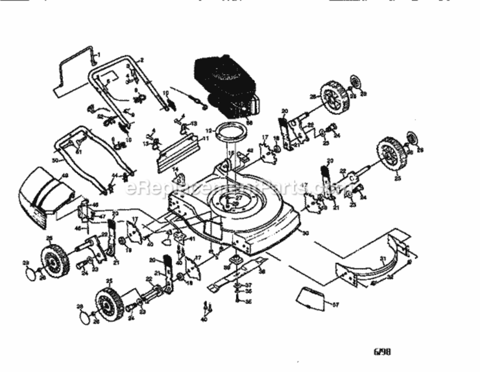 Page A Diagram and Parts List for 917387222  Craftsman Lawn Mower