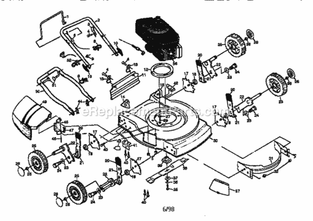 Page A Diagram and Parts List for 917387223  Craftsman Lawn Mower