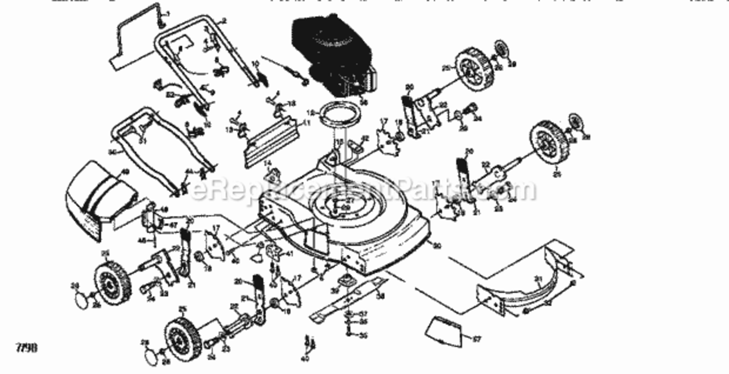 Page A Diagram and Parts List for 917387224  Craftsman Lawn Mower
