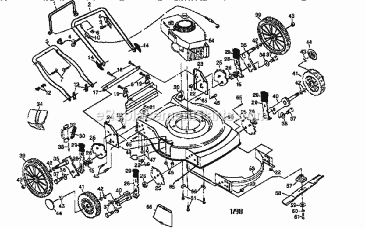 Page A Diagram and Parts List for 917387230  Craftsman Lawn Mower