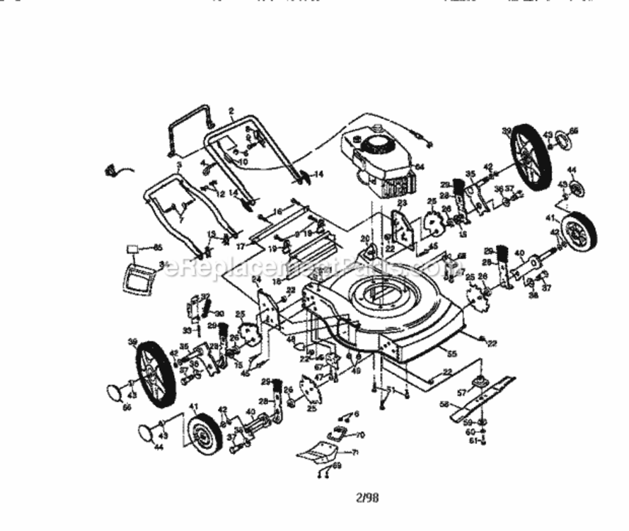 Page A Diagram and Parts List for 917387240  Craftsman Lawn Mower