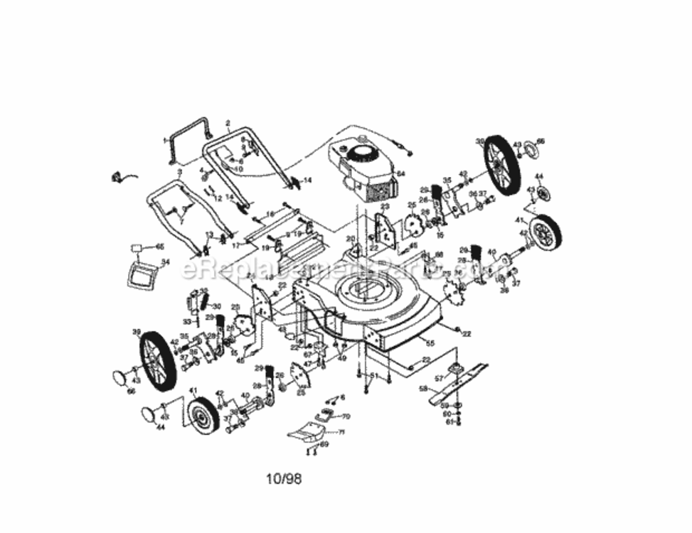 Page A Diagram and Parts List for 917387241  Craftsman Lawn Mower