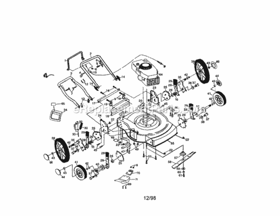 Page A Diagram and Parts List for 917387242  Craftsman Lawn Mower