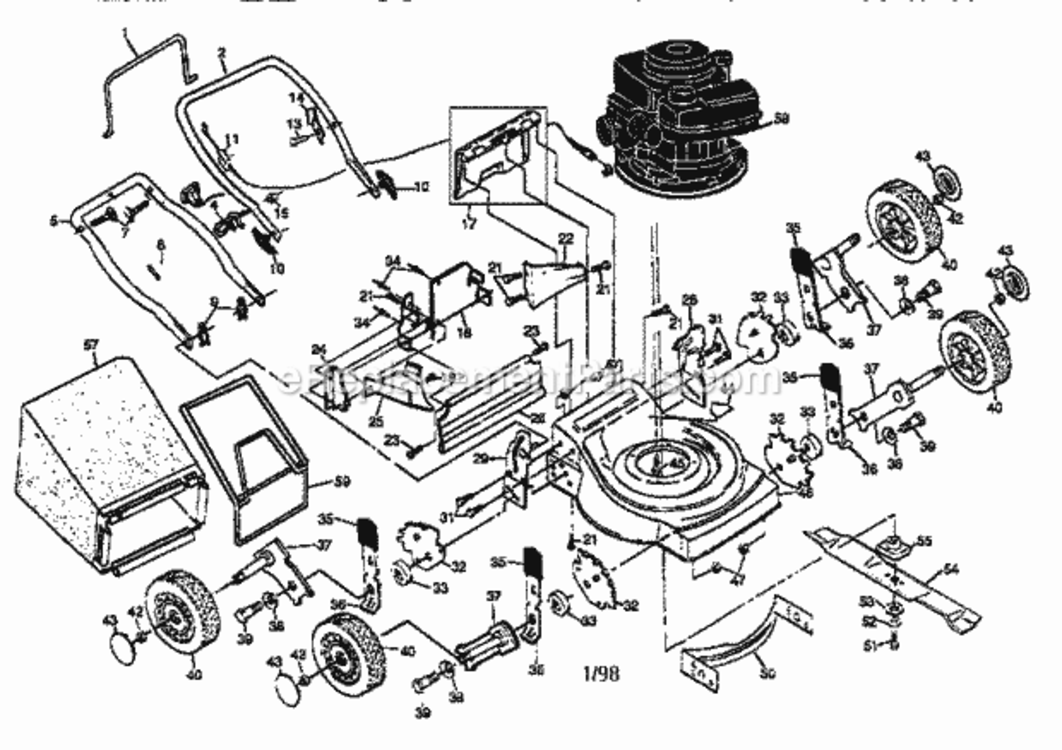 Page A Diagram and Parts List for 917387250  Craftsman Lawn Mower