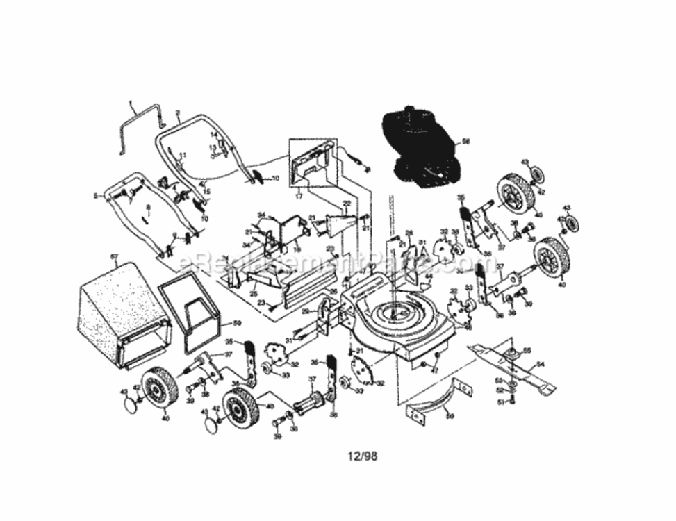 Page A Diagram and Parts List for 917387255  Craftsman Lawn Mower