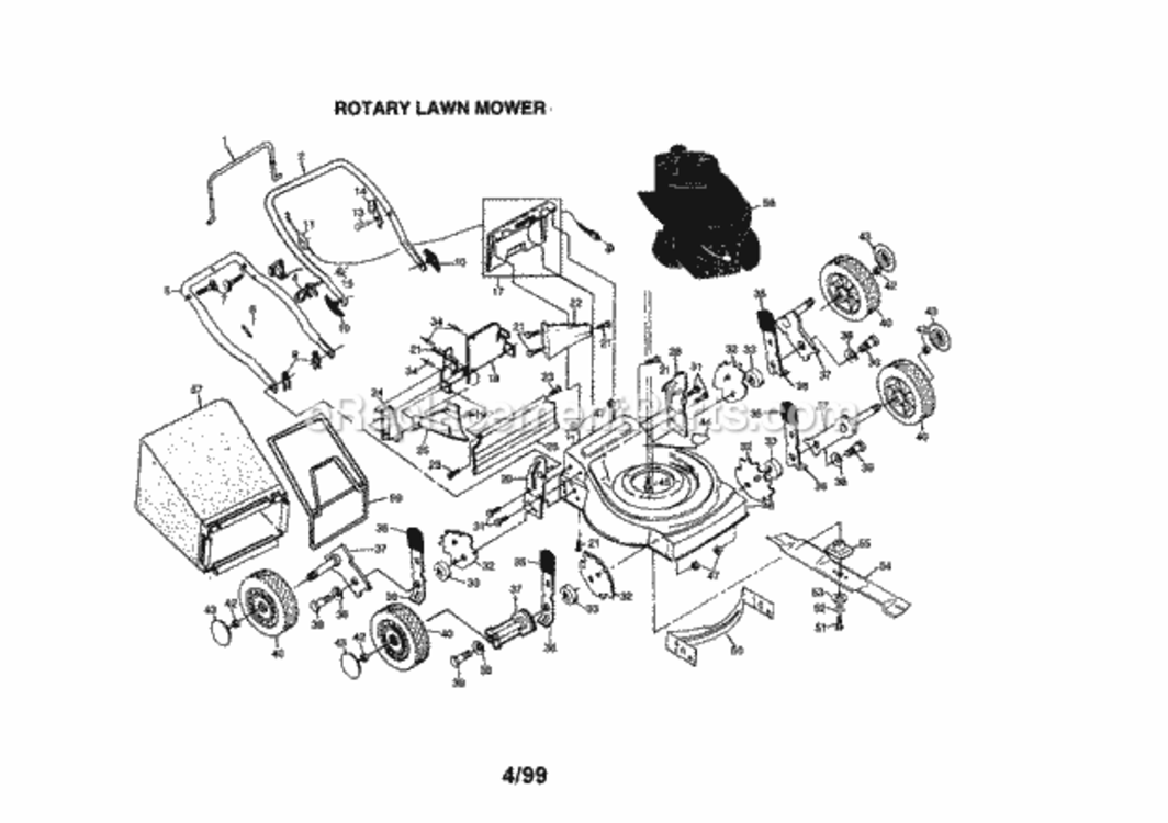 Page A Diagram and Parts List for 917387256  Craftsman Lawn Mower