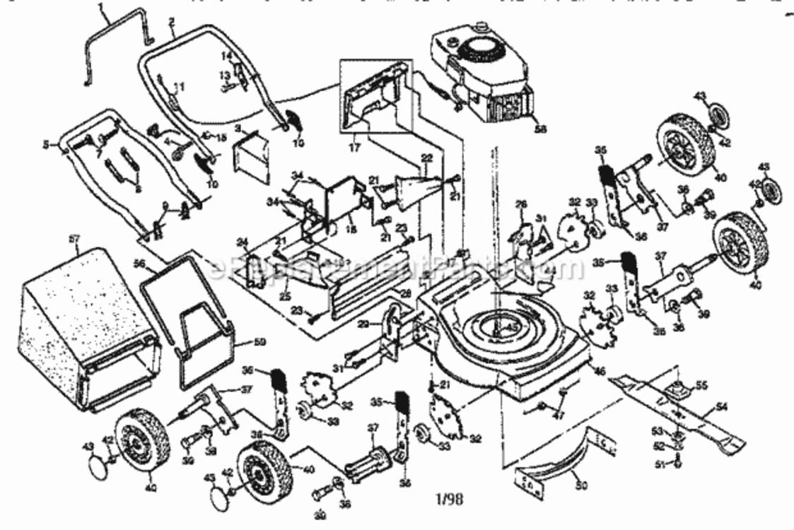 Page A Diagram and Parts List for 917387270  Craftsman Lawn Mower