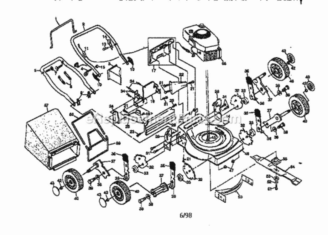 Page A Diagram and Parts List for 917387271  Craftsman Lawn Mower