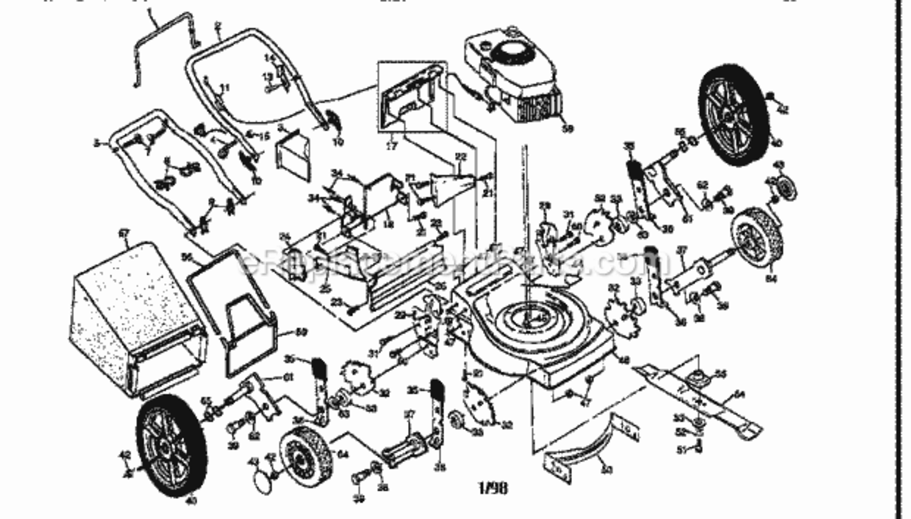 Page A Diagram and Parts List for 917387290  Craftsman Lawn Mower