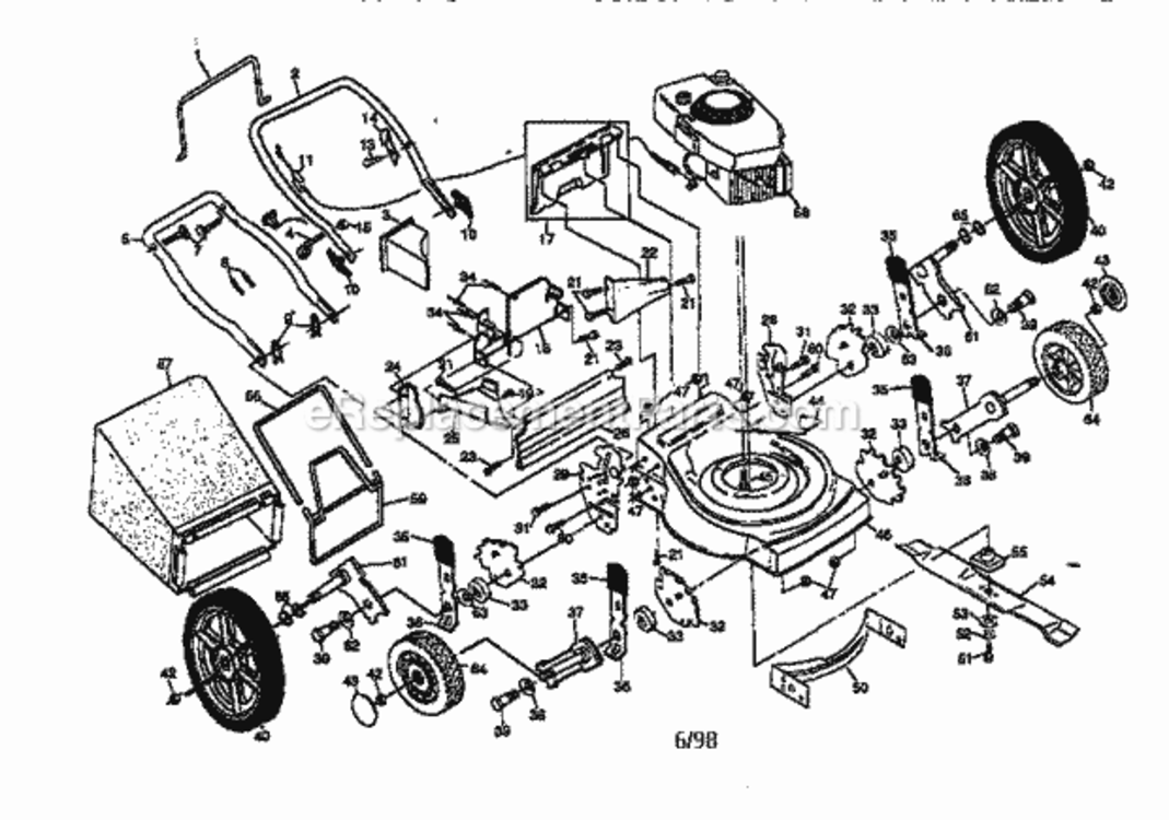 Page A Diagram and Parts List for 917387291  Craftsman Lawn Mower