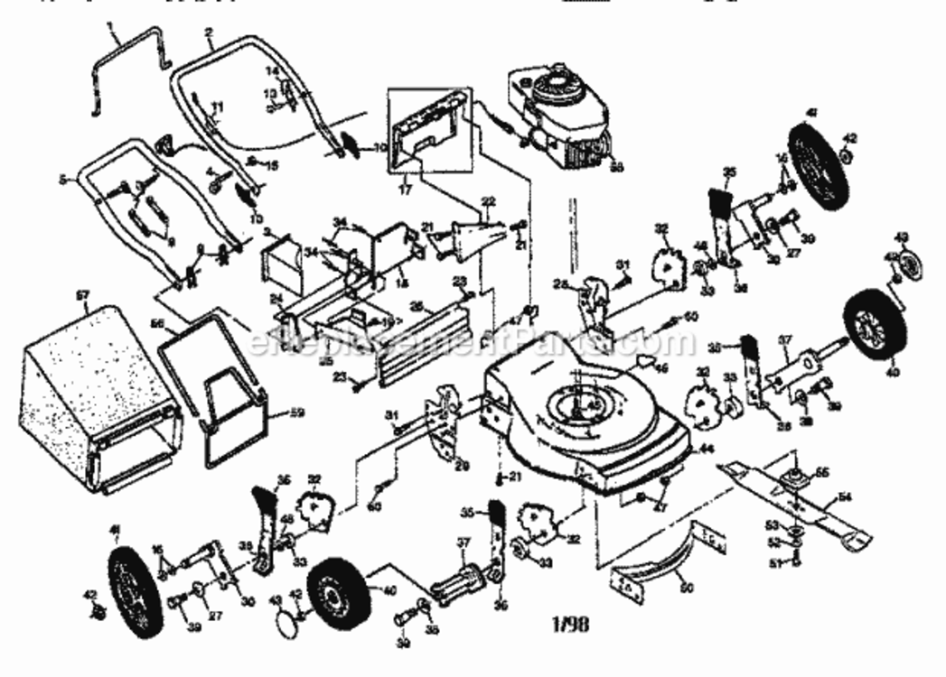 Page A Diagram and Parts List for 917387300  Craftsman Lawn Mower