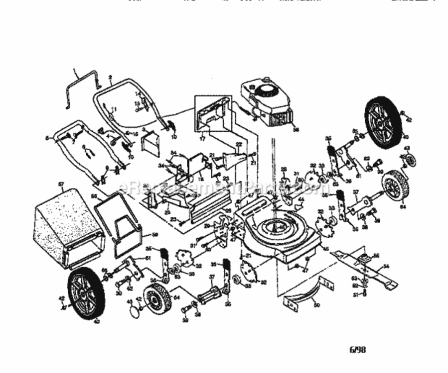 Page A Diagram and Parts List for 917387320  Craftsman Lawn Mower