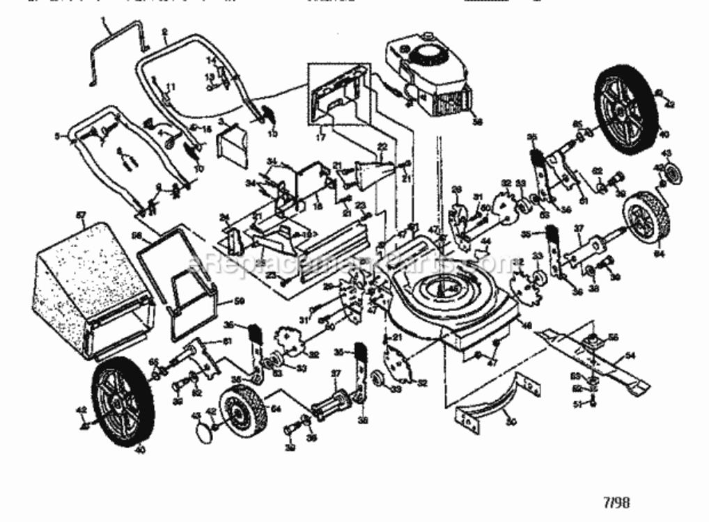 Page A Diagram and Parts List for 917387322  Craftsman Lawn Mower