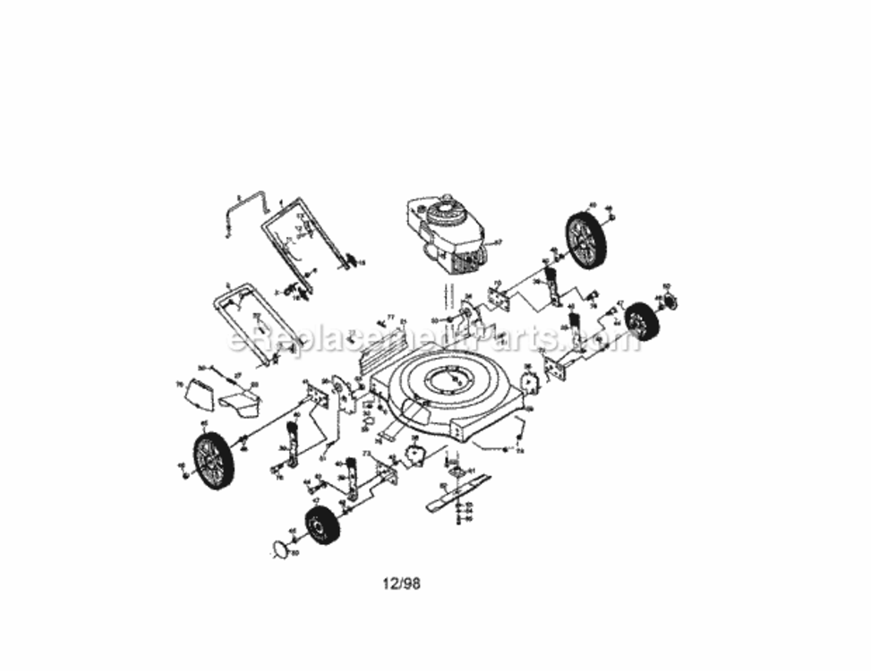 Page A Diagram and Parts List for 917387332  Craftsman Lawn Mower