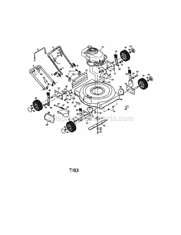 Page A Diagram and Parts List for 917387350  Craftsman Lawn Mower