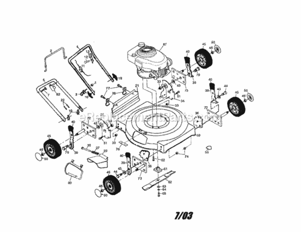 Page A Diagram and Parts List for 917387360  Craftsman Lawn Mower
