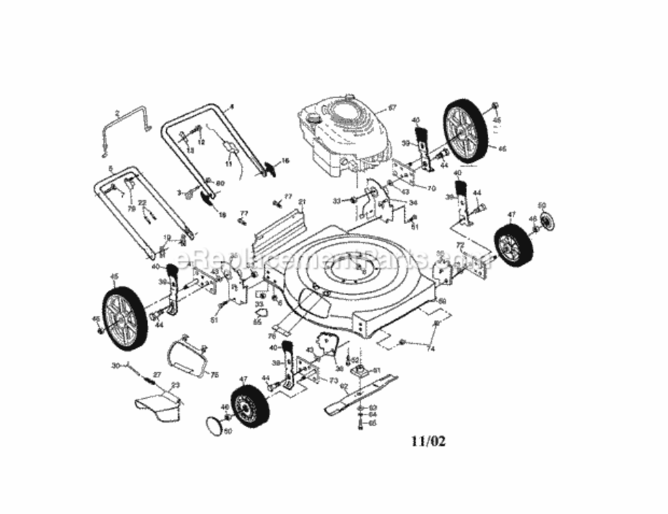 Page A Diagram and Parts List for 917387370  Craftsman Lawn Mower