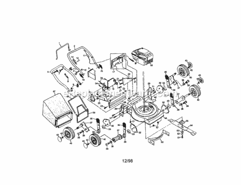 Page A Diagram and Parts List for 917387382  Craftsman Lawn Mower