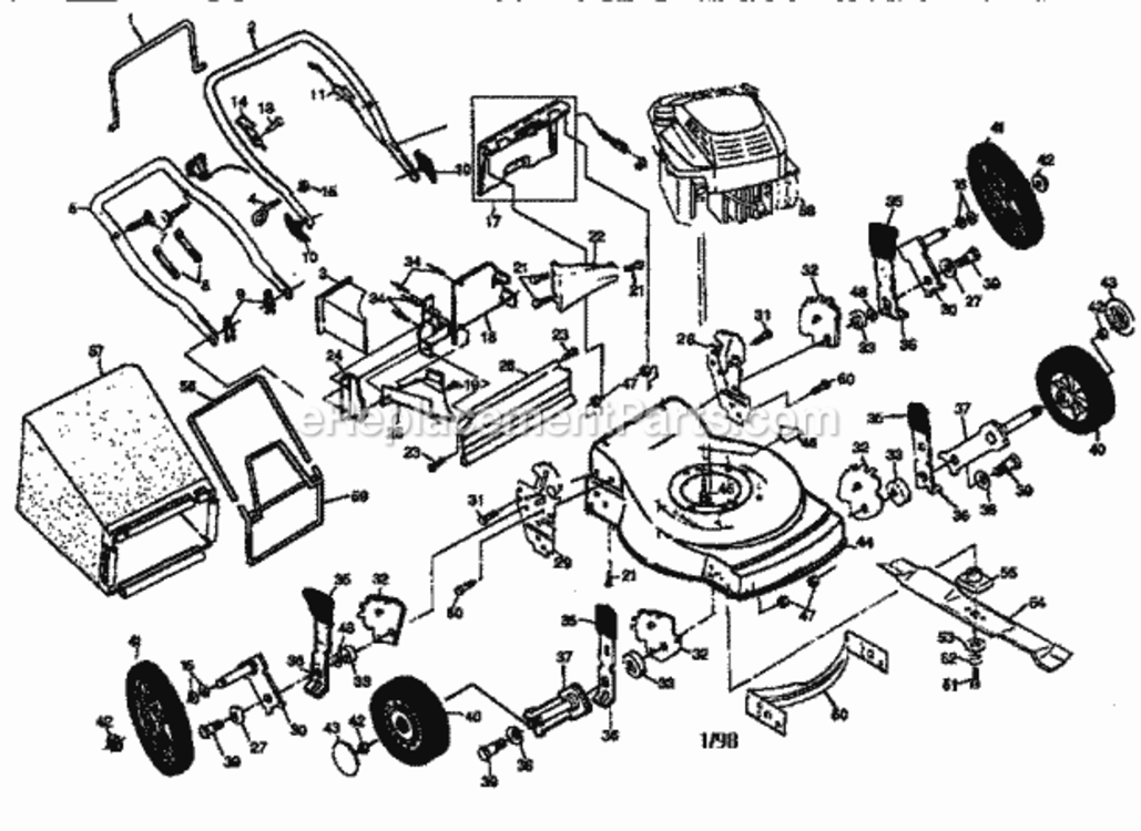 Page A Diagram and Parts List for 917387400  Craftsman Lawn Mower
