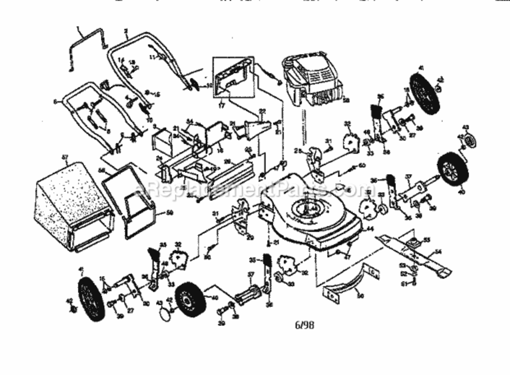 Page A Diagram and Parts List for 917387401  Craftsman Lawn Mower