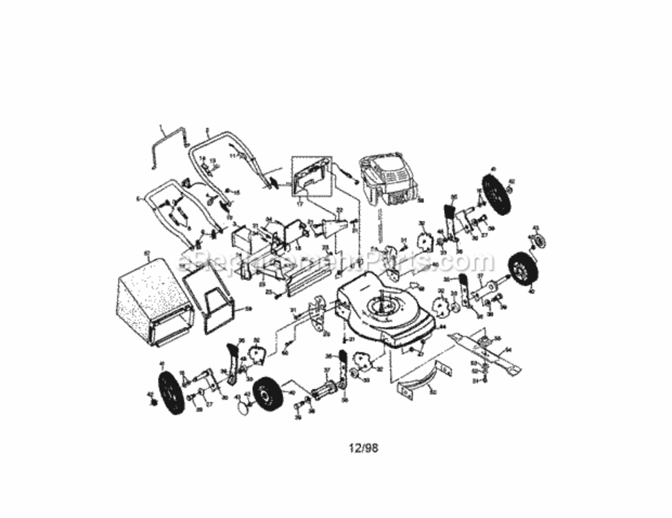 Page A Diagram and Parts List for 917387402  Craftsman Lawn Mower